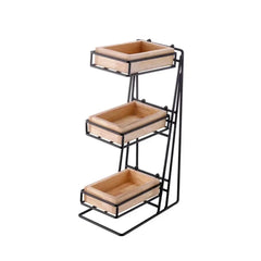 Sunnex Simply Wooden 3 Tier Display Stand, 13 x 23 x 40 cm