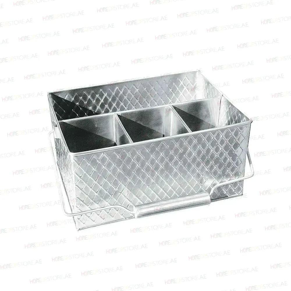 Tablecraft 10040 Stainless Steel Rectangular Caddy, L 10¾ x W 8¾ x H 4¾" - HorecaStore