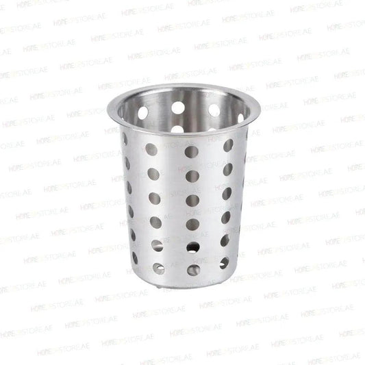 Tablecraft 34 Stainless Steel Perforated Flatware Cylinder, Ø 4 1/2" x H 5 1/2" - HorecaStore