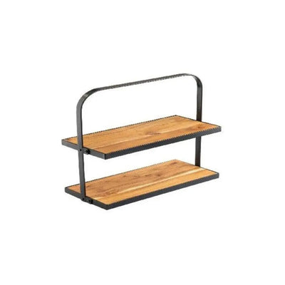 Tablecraft 10718 Two Tier Rectangular Acacia Wood Display Stand L 45 cm