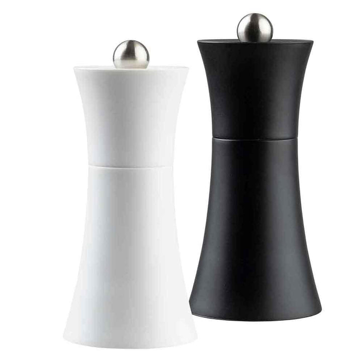 Tablecraft 10925 ABS Salt And Pepper Mills Black & White Set Of 2, 6 x 6 x 13 cm - HorecaStore