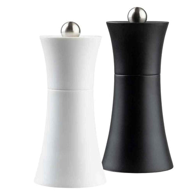 Tablecraft 10925 ABS Salt And Pepper Mills Black & White Set Of 2, 6 x 6 x 13 cm - HorecaStore