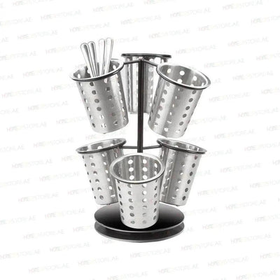 Tablecraft 1227 13 Stainless Steel 6-Cylinder Revolving Caddy Condiment Display, L 12