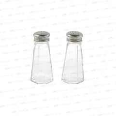 Tablecraft 156S&P-2 Paneled Salt & Pepper Shaker, Restaurant Shakers, Chrome Top, Glass Body , Capacity 3oz, Set of 2