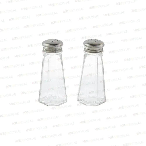 Tablecraft 156S&P-2 Paneled Salt & Pepper Shaker, Restaurant Shakers, Chrome Top, Glass Body , Capacity 3oz, Set of 2