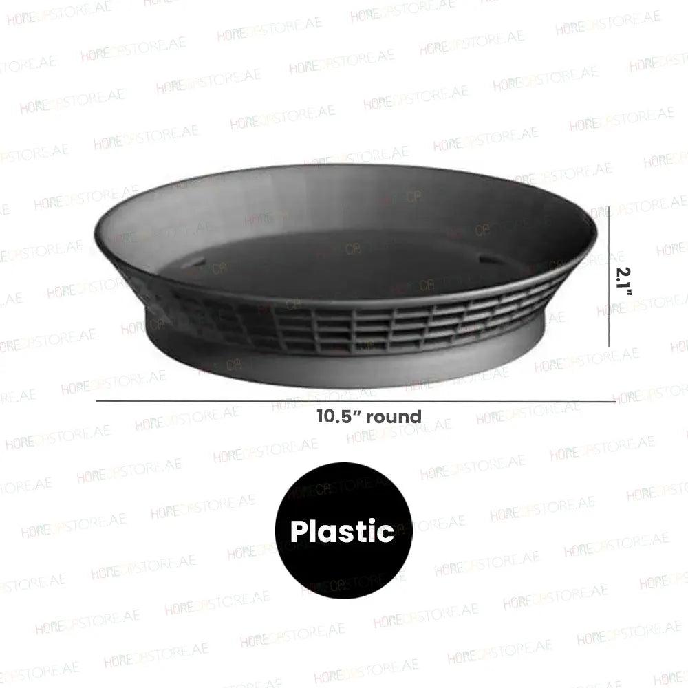 Tablecraft 157510BK Plastic Round Diner Platter, 10.5" x 10.5" x 2.1", Black - HorecaStore