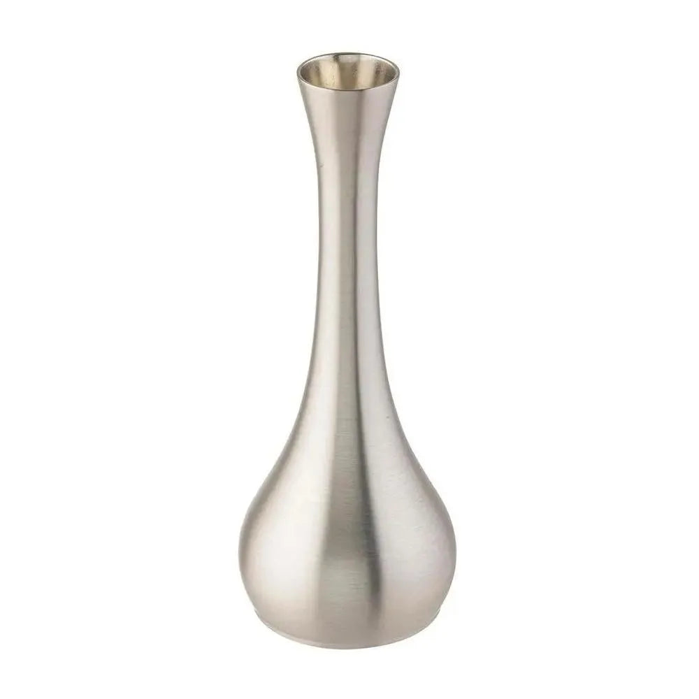 Tablecraft 269 Zinc Alloy Brushed Finish Vase 7 x 7 x 18 cm