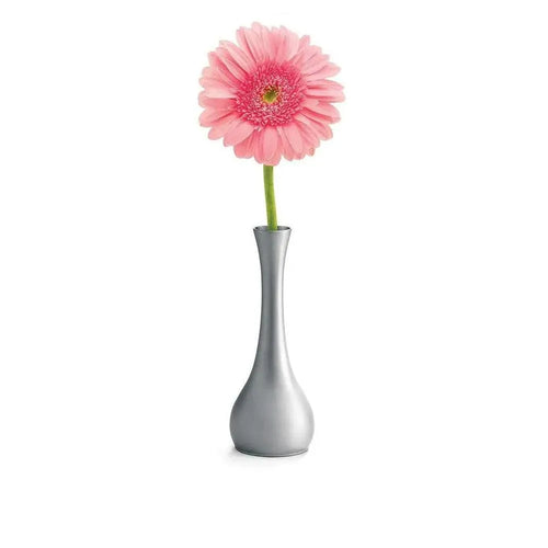 Tablecraft 269 Zinc Alloy Brushed Finish Vase 7 x 7 x 18 cm