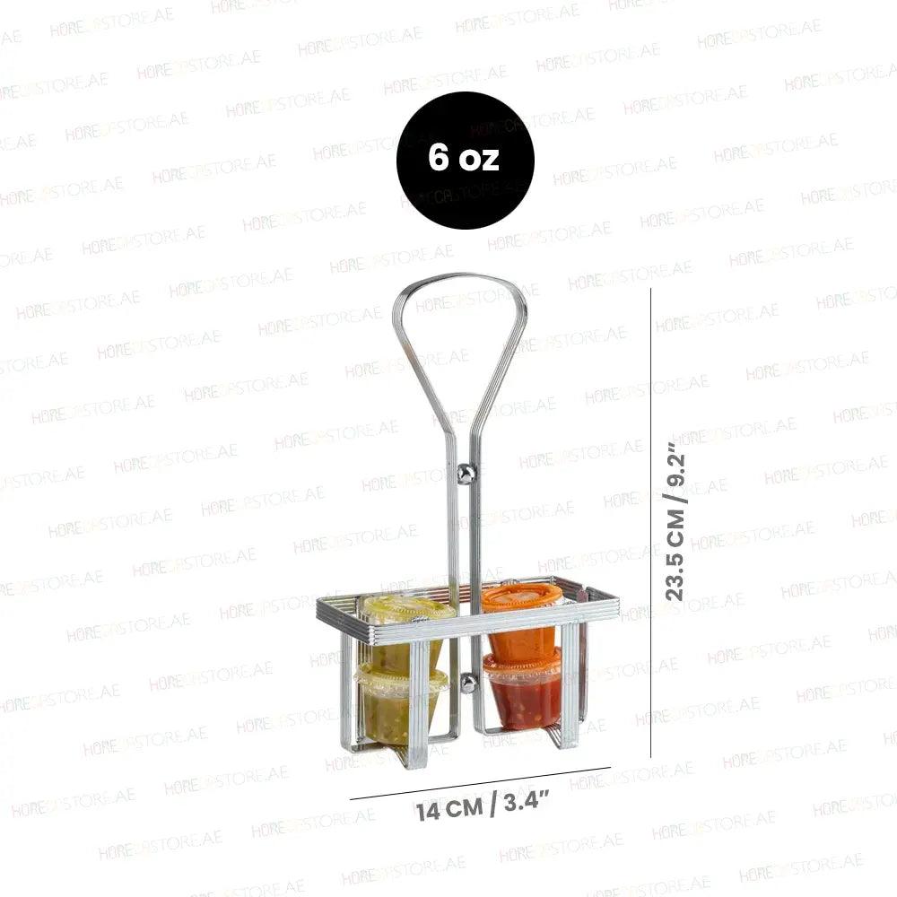 Tablecraft 600N European Cruet Set, Chrome Plated Rack, Capacity 6oz - HorecaStore