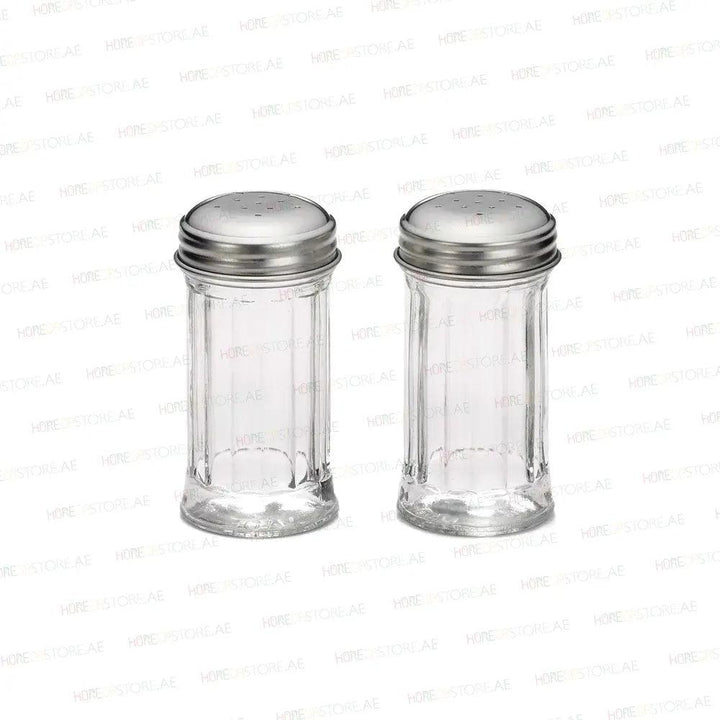 Tablecraft 657 Fluted Salt & Pepper Shaker, Restaurant Shakers, Chrome Top, & Glass Body , Capacity 2oz, Set of 2 - HorecaStore