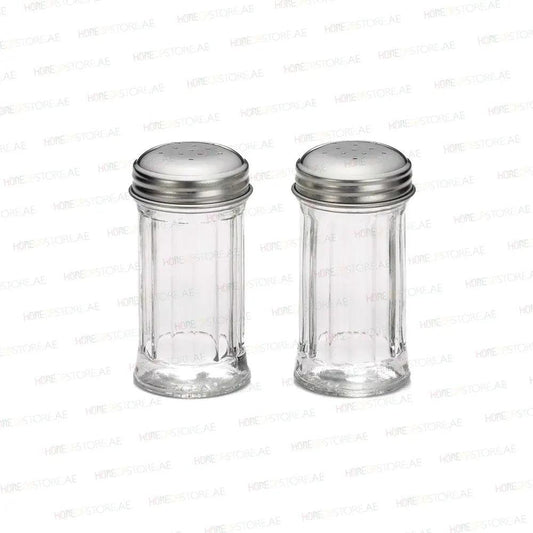 Tablecraft 657 Fluted Salt & Pepper Shaker, Restaurant Shakers, Chrome Top, & Glass Body , Capacity 2oz, Set of 2 - HorecaStore