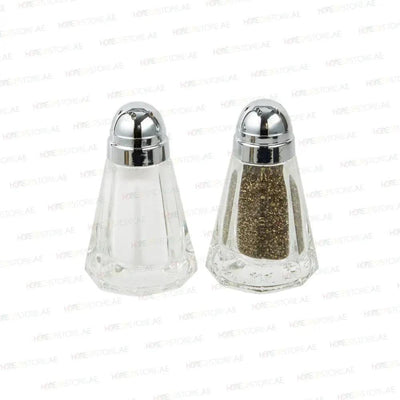 Tablecraft 80S&P-2 Paneled Glass Salt & Pepper Shaker, Restaurant Shakers, Chrome Top, & Glass Body , Capacity 1/2oz, Set of 2 - HorecaStore