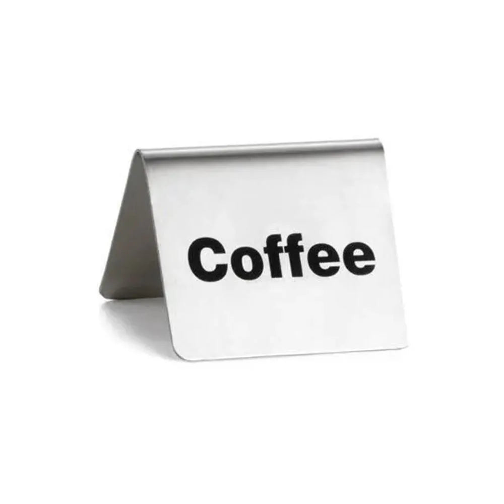 Tablecraft B1 Stainless Steel Coffee Sign, Tent Style, L 6 cm