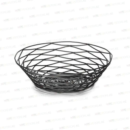 Tablecraft BK17508 Black Powdered Metal Round Metal Basket 8" x 8" x 2.25" - HorecaStore