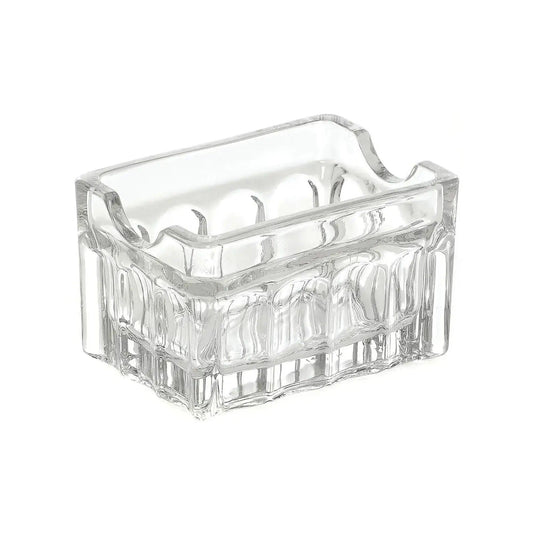 Tablecraft H121 Glass Fluted Sugar Pack Holder, L 8.25 x W 6.35 x H 5.1 cm - HorecaStore