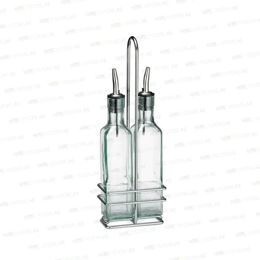 Tablecraft H9085N Prima Cruet Set, Pourers Chrome Plated Rack, Capacity 8.5oz - HorecaStore