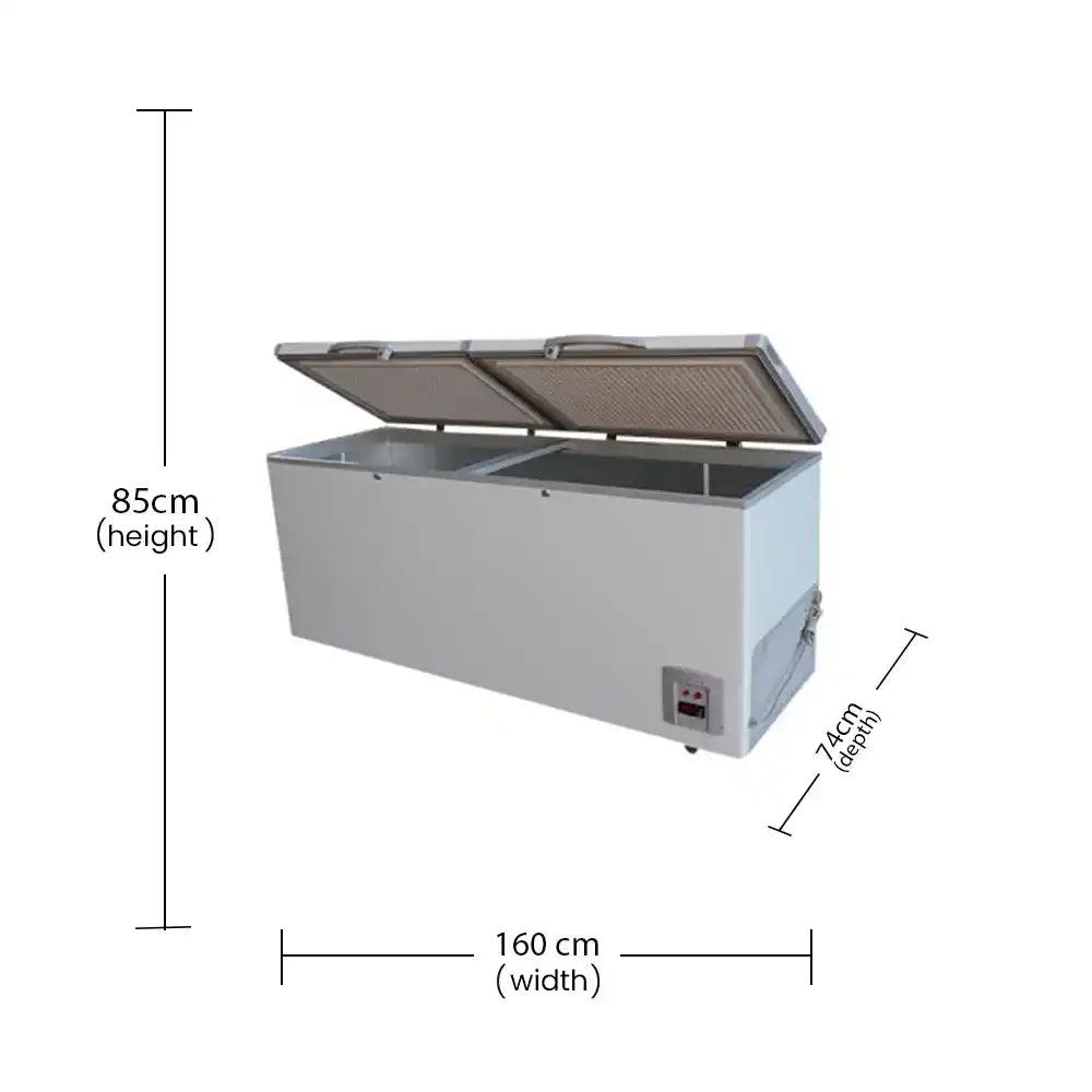 THS BD/BC-468 Electric Double Door Chest Freezer Flat or Curved Bottom Structure, Power 1.68 KW - HorecaStore