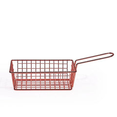 Wundermaxx Carbon Metal Wire Rectangle Frying Basket Rose Gold 25*10*5.2cm