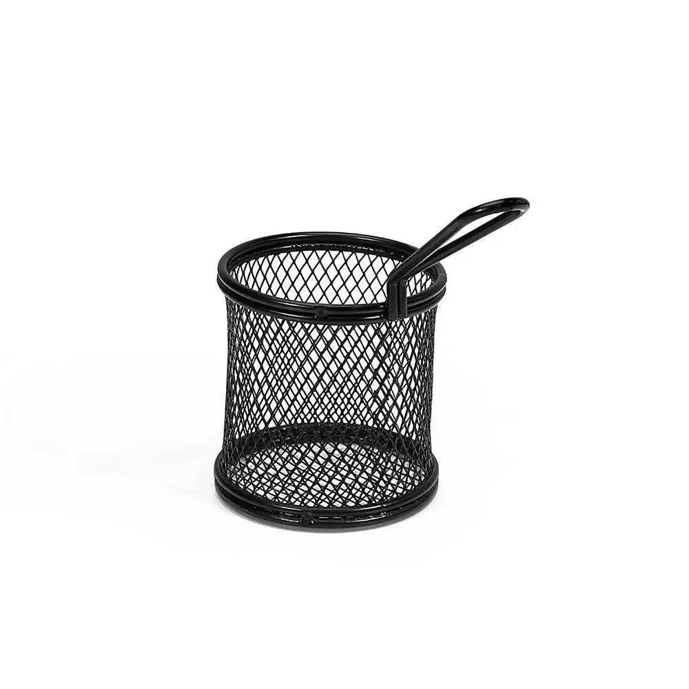 Wundermaxx Carbon Metal Wire Round Frying Basket Black 15.5*8*8cm