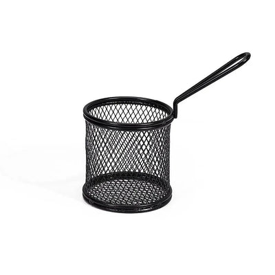 Wundermaxx Carbon Metal Wire Round Frying Basket Black 15.5*8*8cm