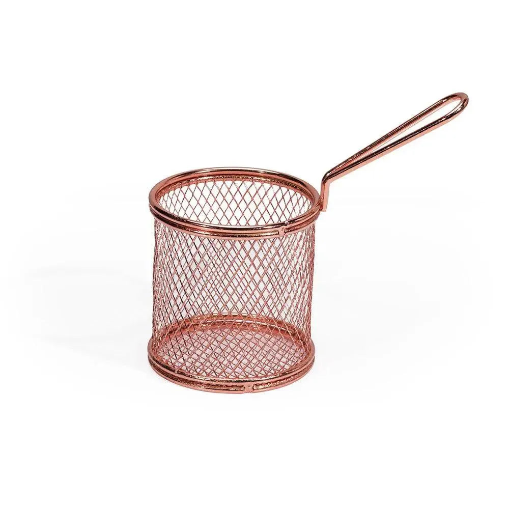 Wundermaxx Carbon Metal Wire Round Frying Basket Rose Gold 15.5*8*8cm