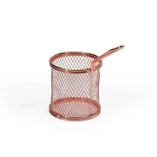 Wundermaxx Carbon Metal Wire Round Frying Basket Rose Gold 15.5*8*8cm