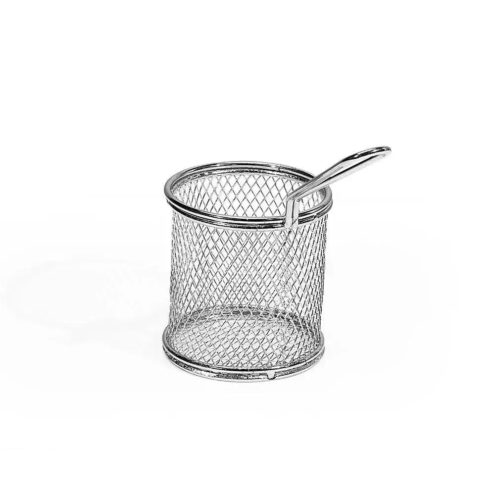 Wundermaxx Carbon Metal Wire Round Frying Basket Silver 15.5*8*8cm