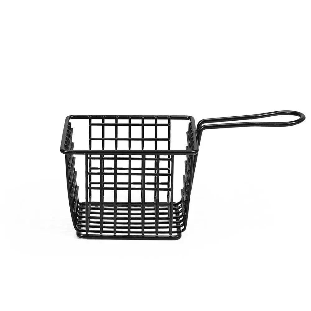 Wundermaxx Carbon Metal Wire Square Frying Basket Black 18*10*7.5cm