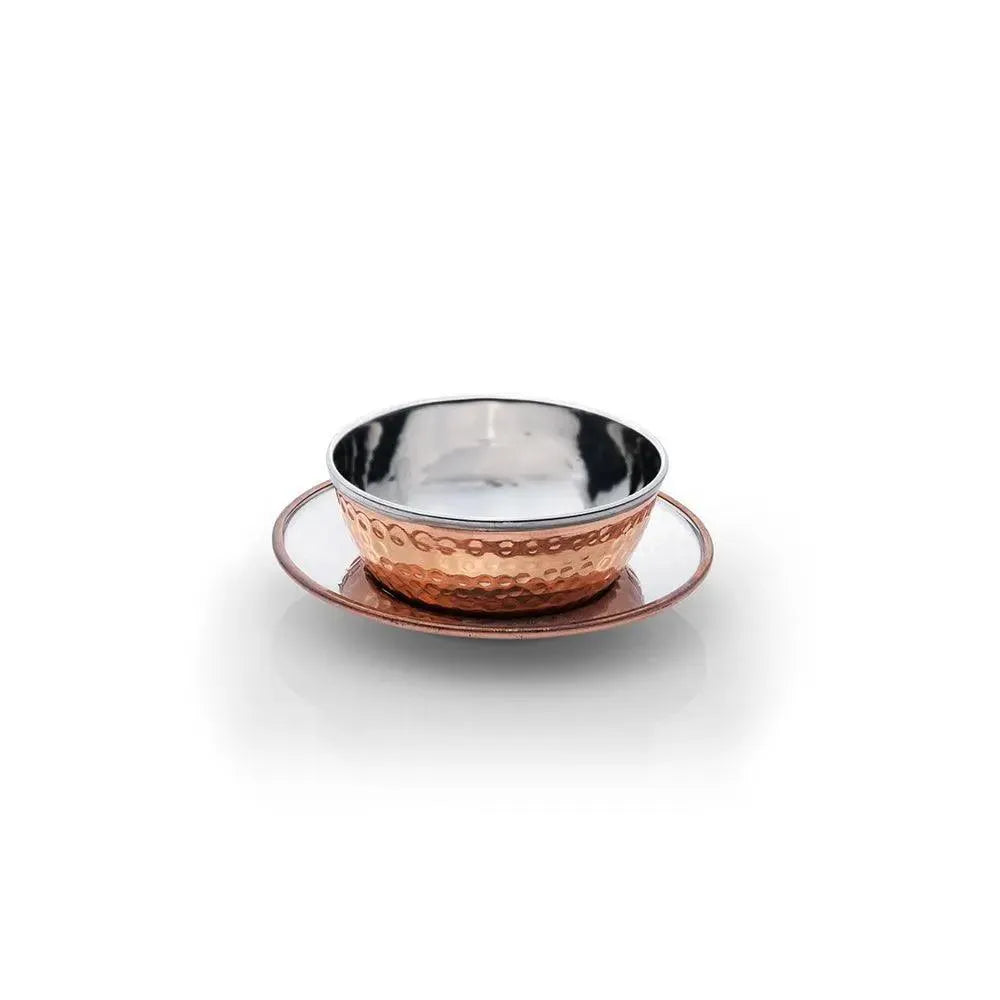 THS Hammered Finish Stainless Steel Bowl 12x5cm with Uliner 16x2cm, copper