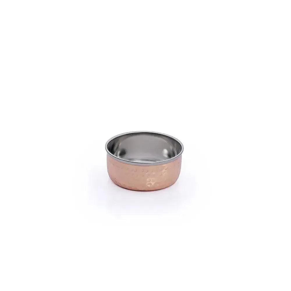 THS Hammered Finish Stainless Steel Chatni Serving Bowl 8.1x3.45cm, 100ml Copper