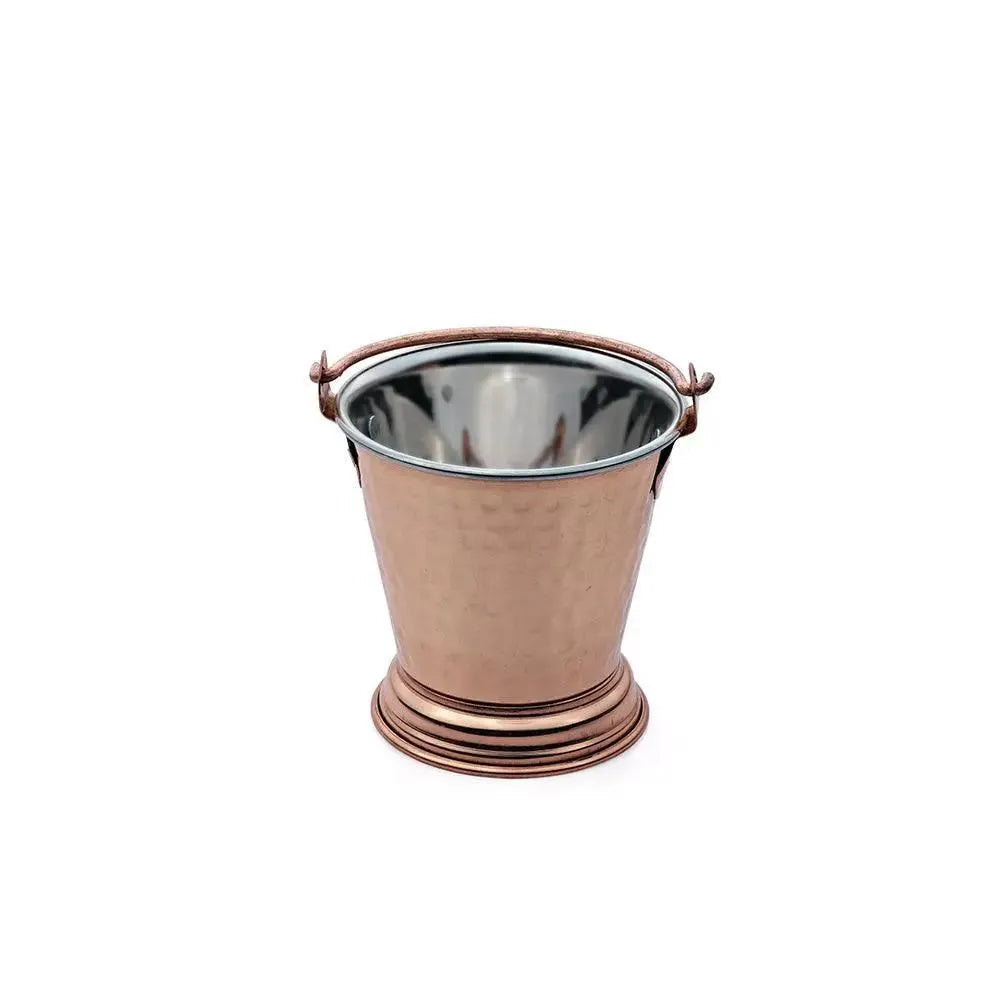 THS Hammered Finish Stainless Steel Gravy Bucket 13.5x13.25cm, 800ml copper