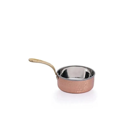 THS Hammered Finish Stainless Steel Heavy Saucepan with handle 13.5x4.75cm, 600ml Copper