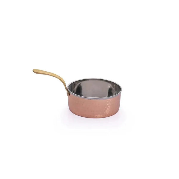 THS Hammered Finish Stainless Steel Heavy Saucepan with handle15.5x5.5cm, 800ml Copper