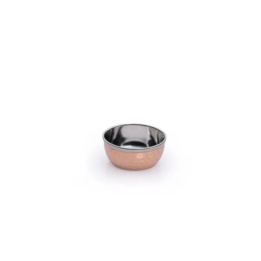 THS Hammered Finish Stainless Steel Vegetable Serving Bowl 8.8x3.9cm, 200ml Copper