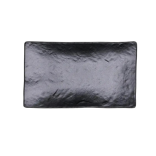 THS Melamine Hammered Finish Platter 8.8" Black