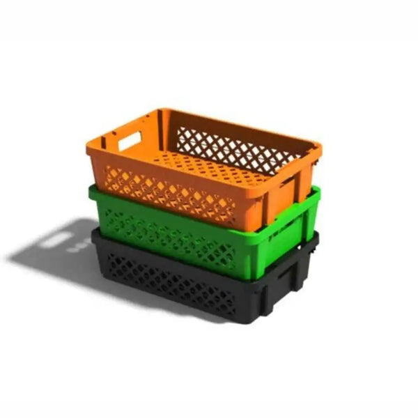 THS Plastic Nesting Crate L 600 x W 400 x H 150 mm, Yellow