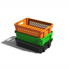 THS Plastic Nesting Crate L 600 x W 400 x H 150 mm, Yellow