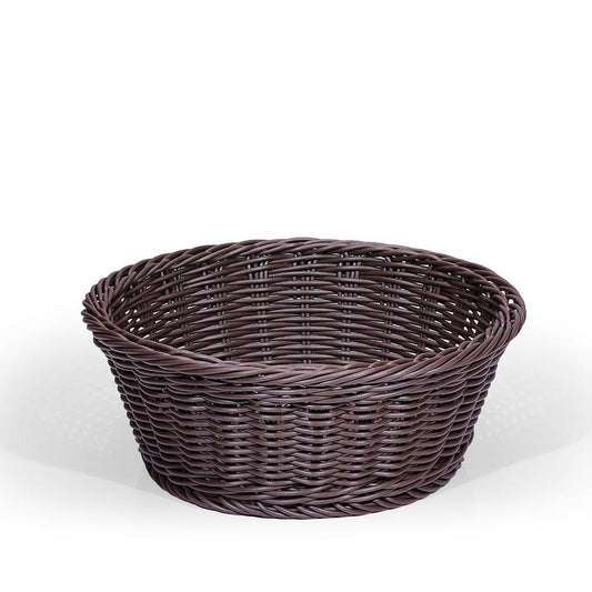 THS PRBRC239 Poly Rattan Round Display Basket Coffee, 23X9CM - HorecaStore