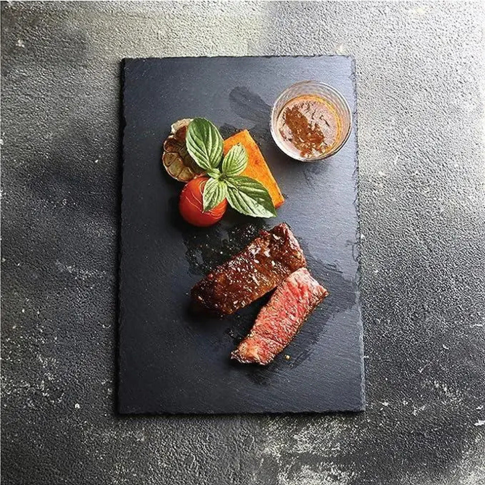 THS SL0004 rectangle Slate Plate 26X16CM Charcoal