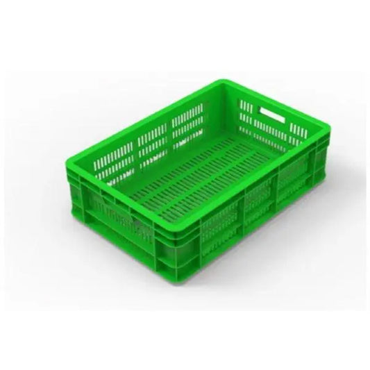 THS Plastic Ventilated Crate L 600 x W 400 x H 170 mm, Green