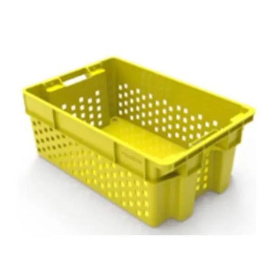 THS Plastic Ventilated Crate L 600 x W 400 x H 280 mm, Yellow