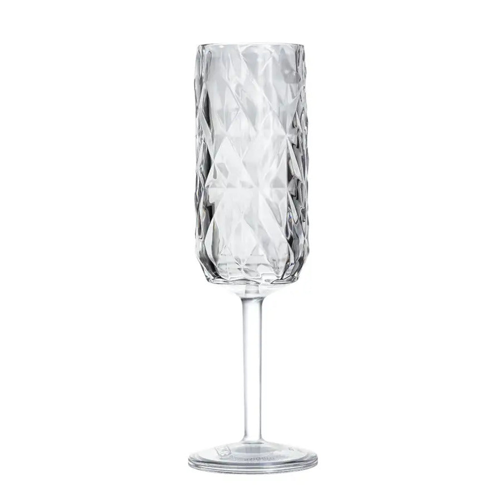 Tribeca Exclusive  Polycarbonate Clear Grey Champagne Glass 180 ml, BOX QUANTITY 24 PCS