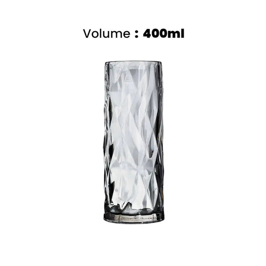 Tribeca Exclusive Prisma Polycarbonate Clear Grey Cocktail Glass 400+ml, BOX QUANTITY 24 PCS