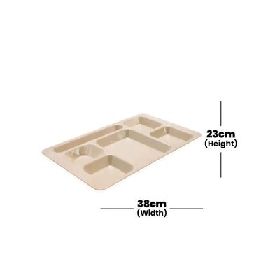 Tribeca Polycarbonate Cream Compartment Tray 23 X 38 Cm, BOX QUANTITY 25 PCS