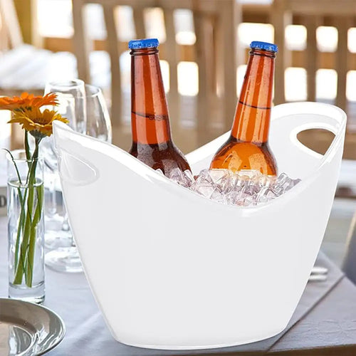 Tribeca Polycarbonate White Champagne Bucket 35 x 26 Cm, BOX QUANTITY 5 PCS