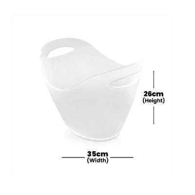 Tribeca Polycarbonate White Champagne Bucket Frosted 35 x 26 cm, BOX QUANTITY 5 PCS