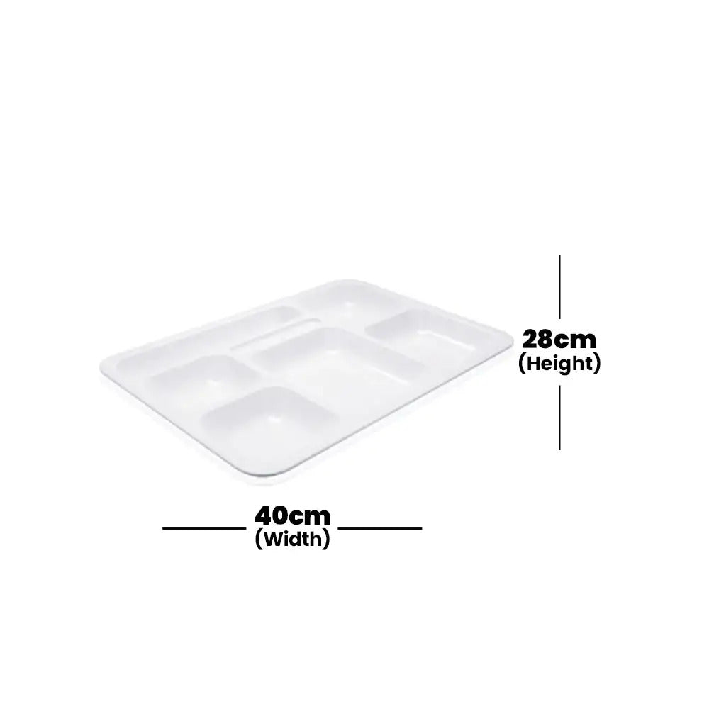 Tribeca Polycarbonate White Compartment Tray 5 cm, BOX QUANTITY 20 PCS