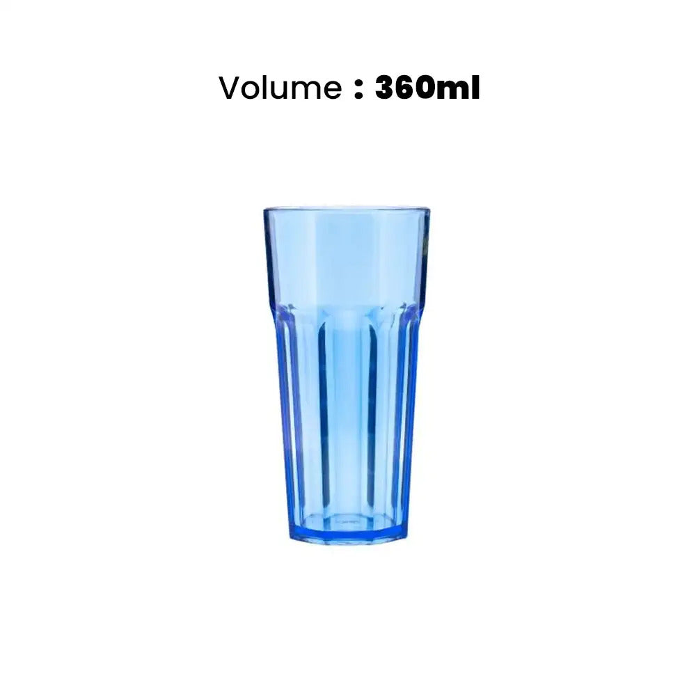 Tribeca Premium Polycarbonate Pc Clear Blue Tumbler 360 ml, BOX QUANTITY 60 PCS