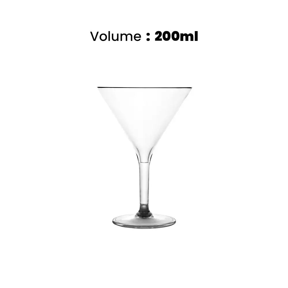 Tribeca Premium  Polycarbonate Pc White  Martini Glass 200 ml, BOX QUANTITY 48 PCS