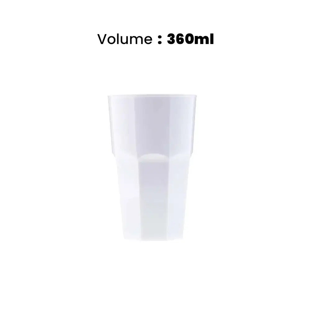 Tribeca Premium Polycarbonate Pc White Tumbler 360 ml, BOX QUANTITY 60 PCS